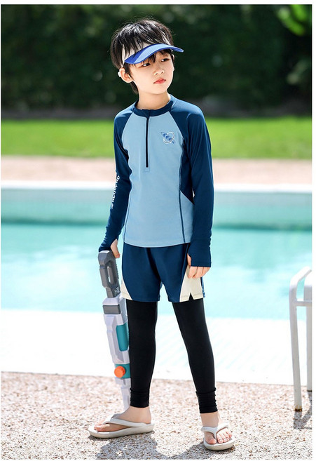 삐삐네옷가게 남아 갤럭시 긴팔 반바지 레깅스 세트 + 수영모