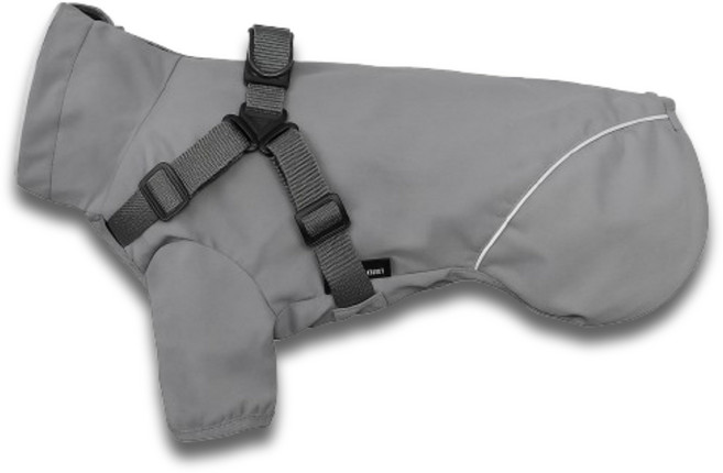 마이루 강아지바람막이 레인코트 아웃도어 애견의류, 그레이, 1개