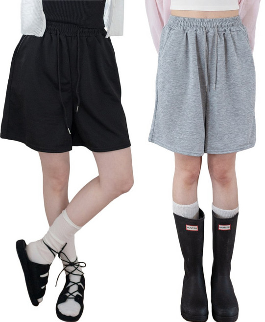 클라우드샤인 여성 밴딩 5부 트레이닝 반바지 2p