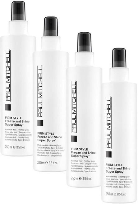 폴미첼 펌 스타일 프리즈 앤 샤인 슈퍼 헤어 스프레이 맥시멈 홀드 Paul Mitchell Firm Style Freeze and Shine Super Hairspray, 4개, 250ml
