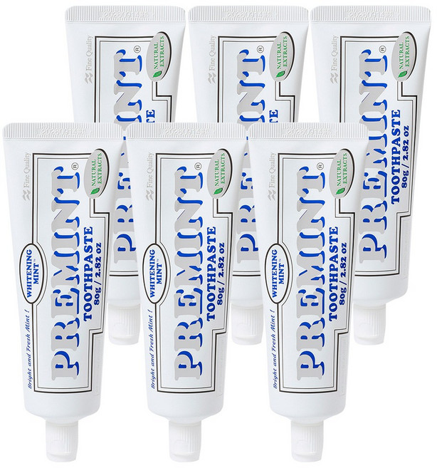 PREMINT 프레민트 화이트닝민트 레몬라벤더 치약, 80g, 6개