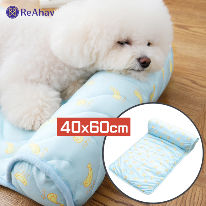 레아하브 강쥐쏘쿨 반려동물 냉감패드, 바나나블루