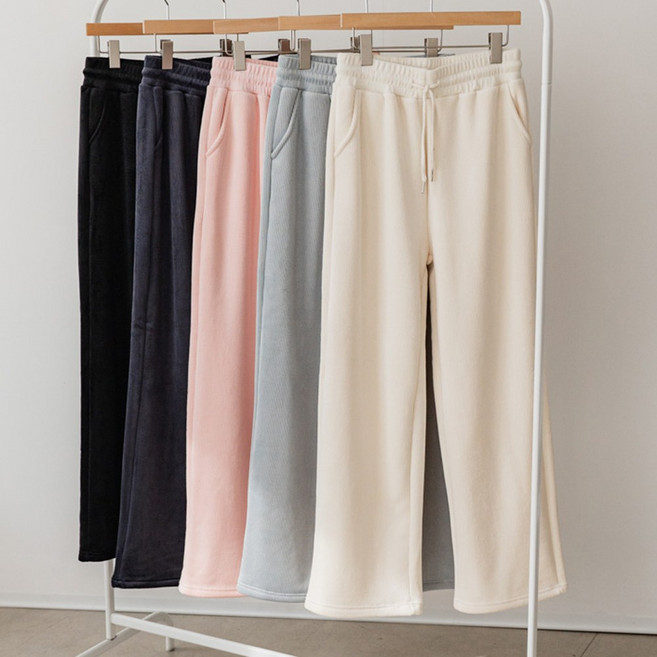 골덴 융기모 와이드 밴딩 팬츠