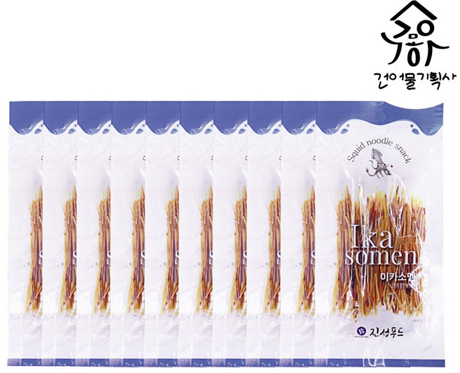 건어물기획사 이카소멘 오징어채 오징어소면, 10개, 18g
