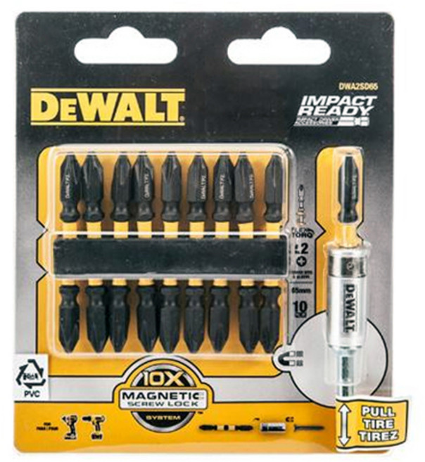 디월트 토션비트 자화기 세트 65mm DWA2SD65 10pcs