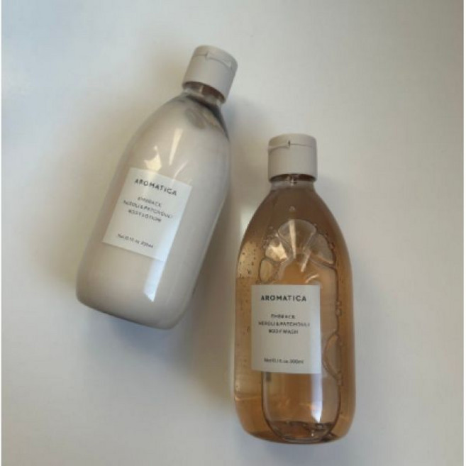 선물포장 아로마티카 바디워시 300ML & 바디로션 300ML 2종 선물세트 바디케어 바디워시로션 기프트 세트, 라벤더 바디워시+바디로션 세트