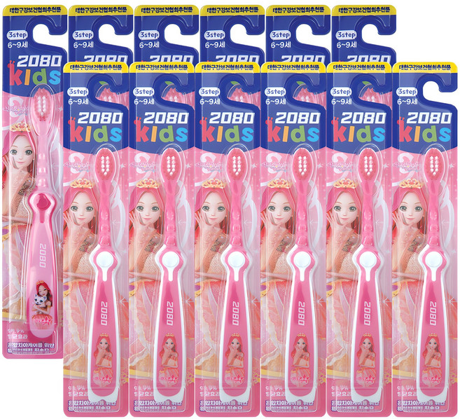 2080 시크릿쥬쥬 키즈 칫솔 2종 세트, 혼합색상, 6개입, 2세트