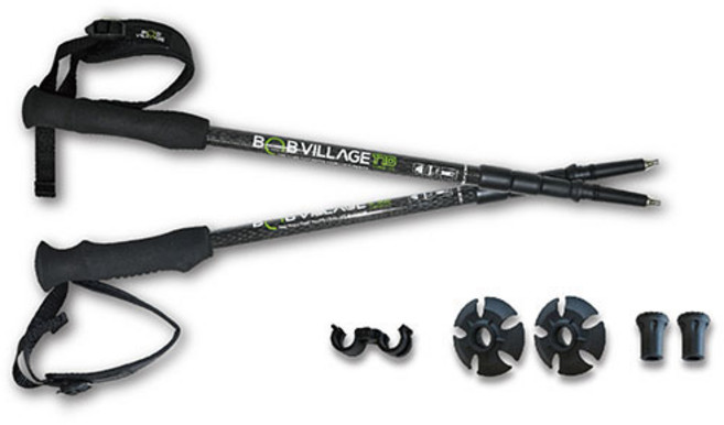 밥빌리지 카본라이트170 4단 접이식 등산스틱, 블랙