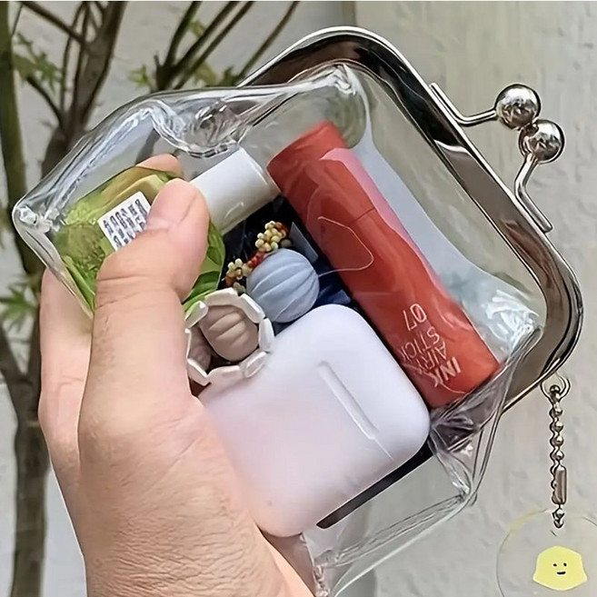 COVERONE 가방 속 정리 필수템 투명 똑딱이 미니 파우치