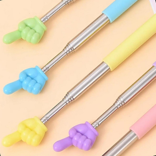 길이조절 지시봉 손가락포인터 강의 발표 게임, 1개, 퍼플