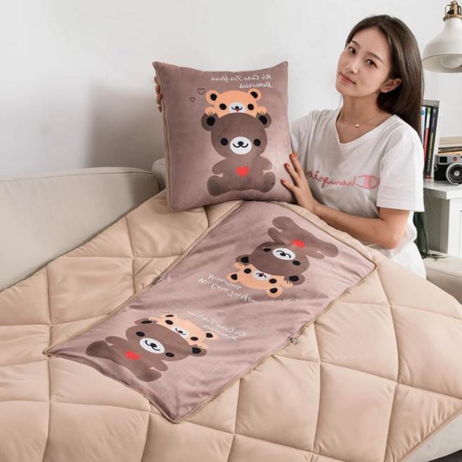 로커스 차량용 등받이 사계절 쿠션 담요 자동차쿠션 무릎담요, 105*150, 40*40, TYPE-2