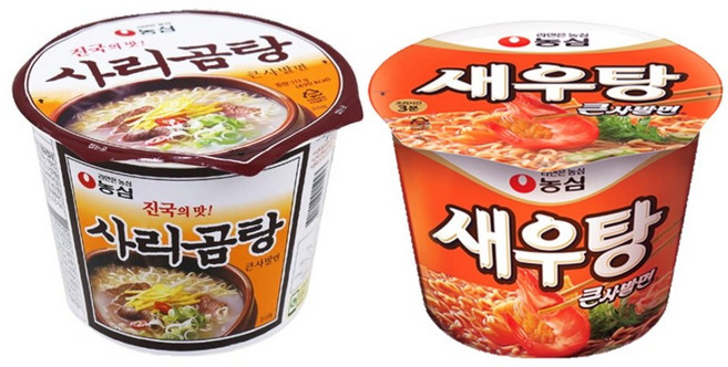 농심 사리곰탕 큰사발8개입 / 새우탕 큰사발8개입 / 16개입, 16개