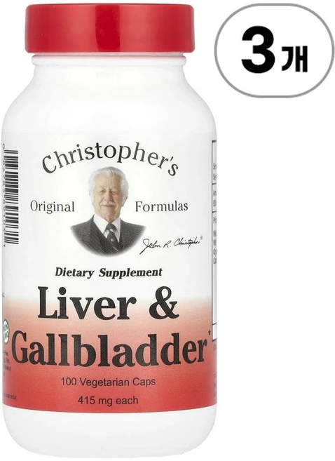 크리스토퍼 오리지널 리버 & 갤블래더 415mg Christopher's Original Formulas Liver & Gallbladder 415 mg 100정, 3개 - 쿠팡