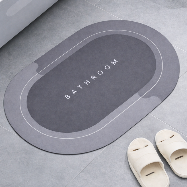 발매트 욕실매트 미끄럼방지 거실 주방 화장실 롤링 빨아쓰는발매트, 그레이, 1개