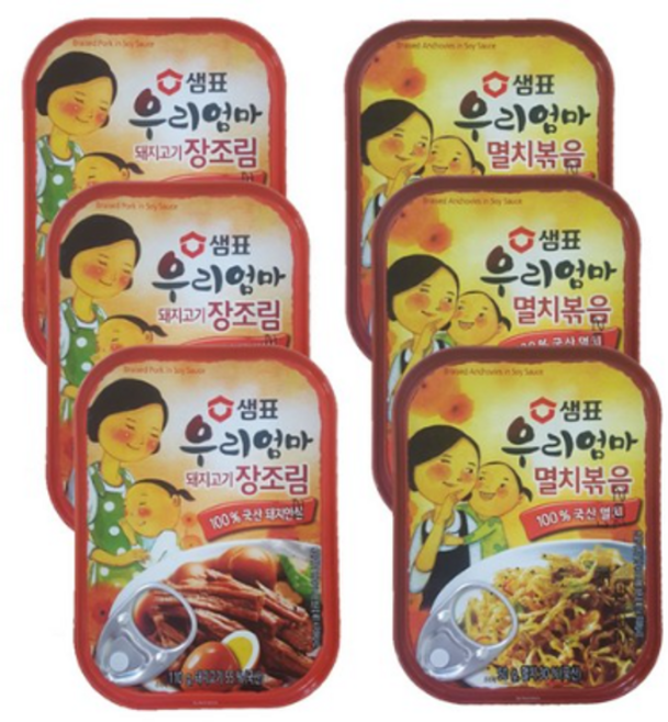 샘표 우리엄마 돼지고기 장조림 110g x 3p + 멸치볶음 50g x 3p, 10세트