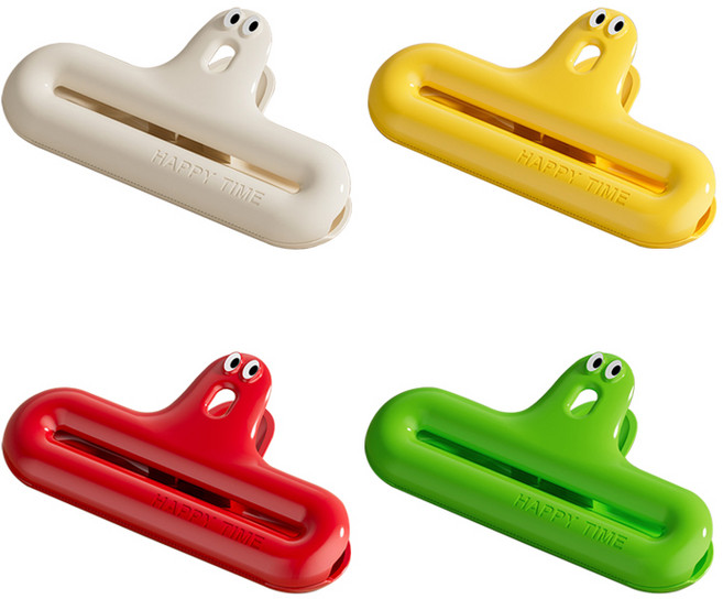 케이트가든 컬러 밀봉 집게 4P 세트 과자 봉지 밀폐 클립, 단일옵션, 1세트