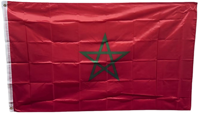 모로코 국기 폴리에스터깃발 Morocco flag 90x150cm 구리고리 이중스티치, 1개, RED+GREEN