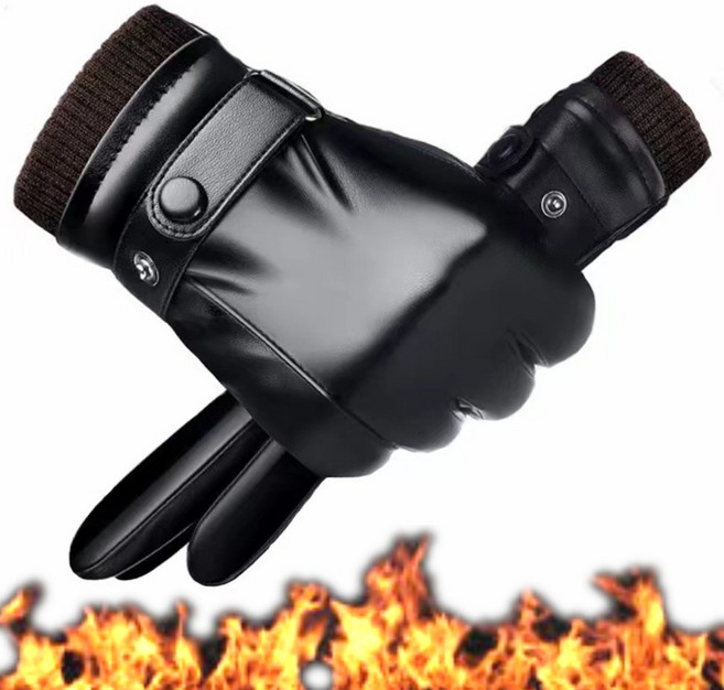 리누아 젠틀터치 남성 겨울 방한 가죽장갑 스마트폰 터치 기모 안감