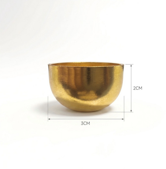 迷你黃銅頌缽 冥想解壓靜心療癒擺設, 1個, 銅碗