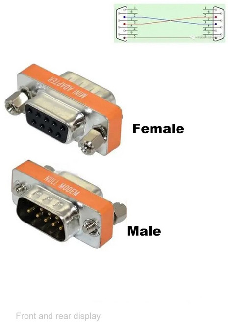1Pce DB9 9P 미니 널 모뎀 남성 여성 크로스 오버 어댑터 RS232 여성-여성 직렬 포트-VGA 변환기, 02 M to F-2pce, 1개