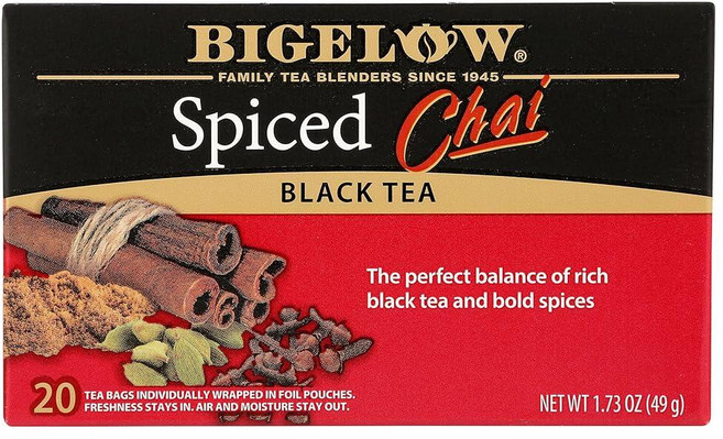 Bigelow Tea Perfectly Mint 홍차 카페인 티백 총 20개 262429, Spiced Chai, Spiced Chai