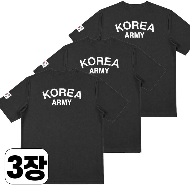 3장 쿨링 로카 반팔 스판 티셔츠 코리아 아미 군인 기능성 티 일상복 아웃도어 상의 스타일필드 JUA330