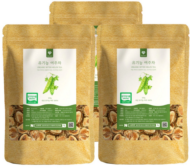 국산 유기농 볶은 어린 여주차 당뇨에 좋은 차 100g 1개입, 3개