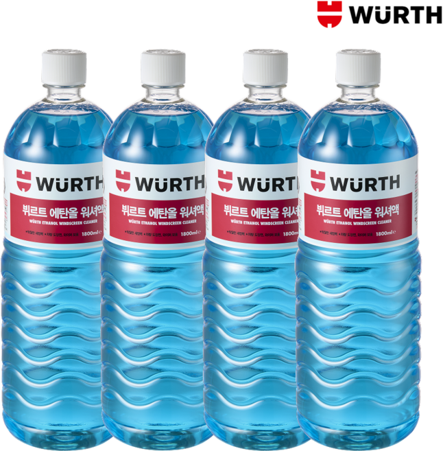 불스원 레인OK 프리미엄 발수코팅 에탄올 워셔액-1.8L 4개 사계절용 자동차 세차용품, 1.8L