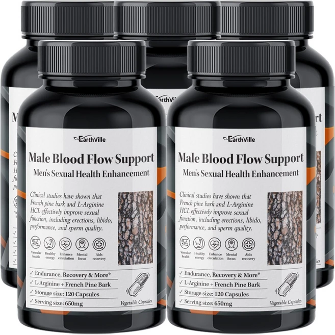 어스빌 아르기닌 프랑스해안송소나무껍질추출물 L아르기닌 블러드플로우 650mg, 120정, 5개 - 쿠팡