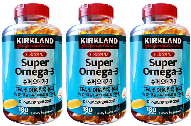 커클랜드시그니춰 슈퍼 오메가3, 180정, 3개