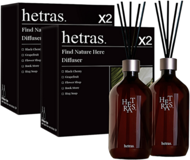 헤트라스 프리미엄 대용량 디퓨저, 허그솝, 500ml, 2개