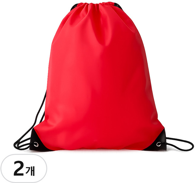 다용도 스트링백 신발 주머니 2개 경량 짐색 스포츠백 보조 가방, 1세트, 레드 2개