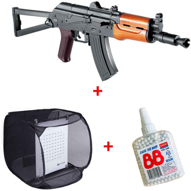 엘케이 AK74U 에어건 + 800발 +타겟망, 1개