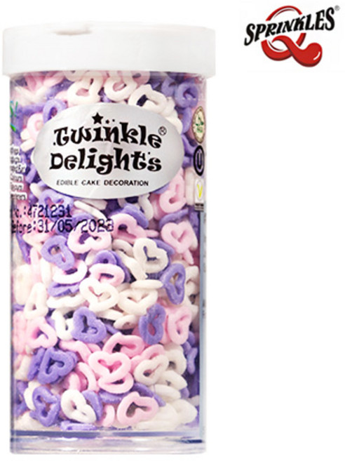 퀄리티스프링클 퍼플 화이트 핑크 엔젤 하트 스프링클, 50g, 1개