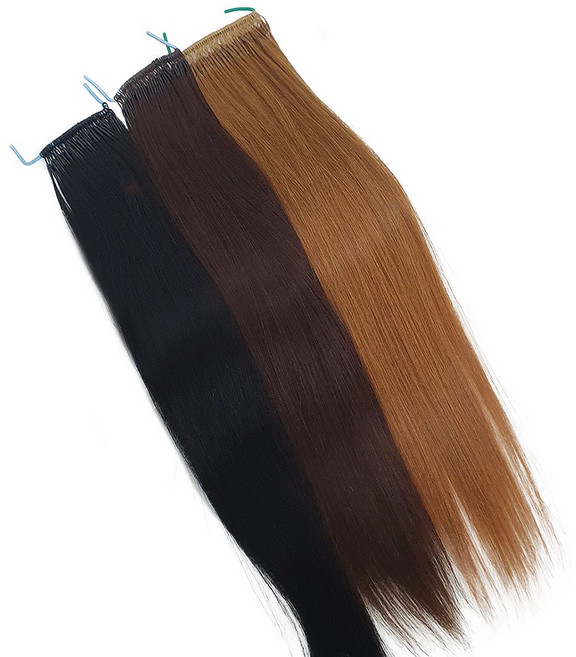 스킬땋기 인모 붙임머리 18인치 200가닥 한팩 탈색 금발 백모 특수컬러 헤어연장 가발피스, #1, 1개