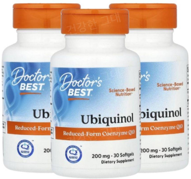 닥터베스트 유비퀴놀 CoQ10 200mg 30소프트젤 3개 코큐텐 카네카 코엔자임Q10, 30정
