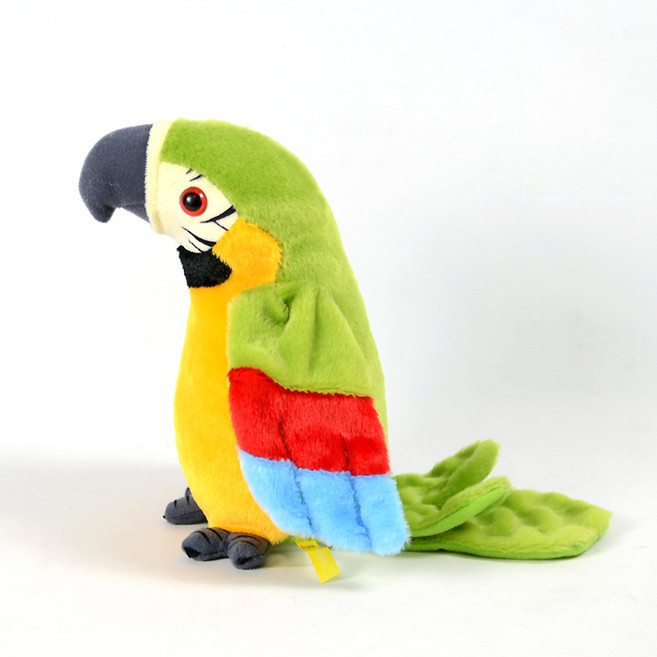 서하의집 따라쟁이 말하는 앵무새 작동동물인형, 그린, 23cm, 1개