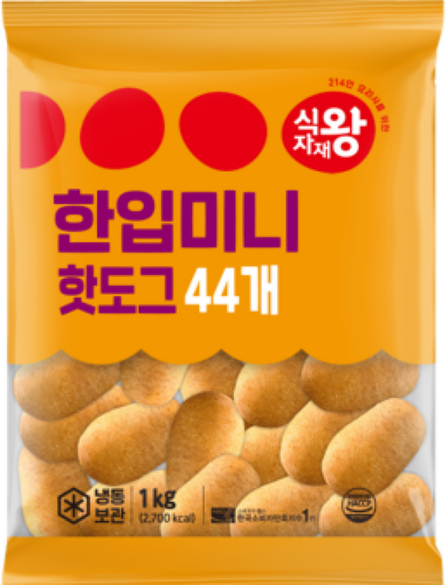 식자재왕 한입미니핫도그, 2개, 1kg