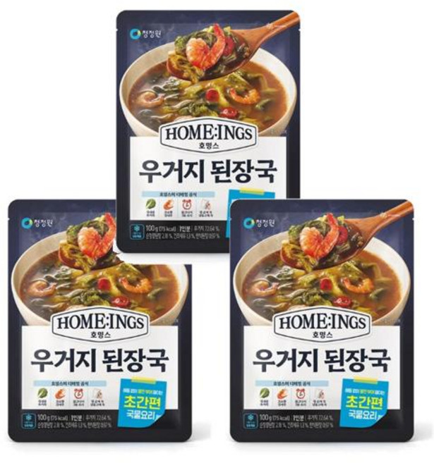 청정원 호밍스 우거지 된장국 100g 3개