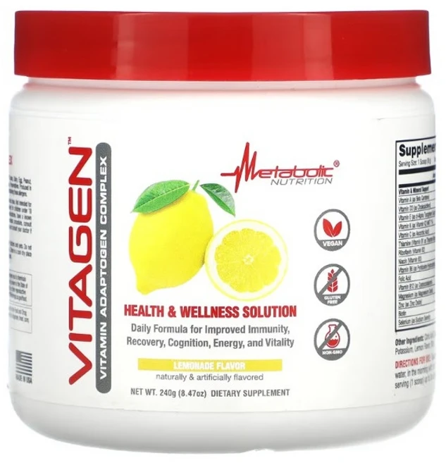 메타볼릭 뉴트리션 VitaGen 비타민 아답토젠 컴플렉스 레모네이드 240g (8.47oz), 1개 - 쿠팡
