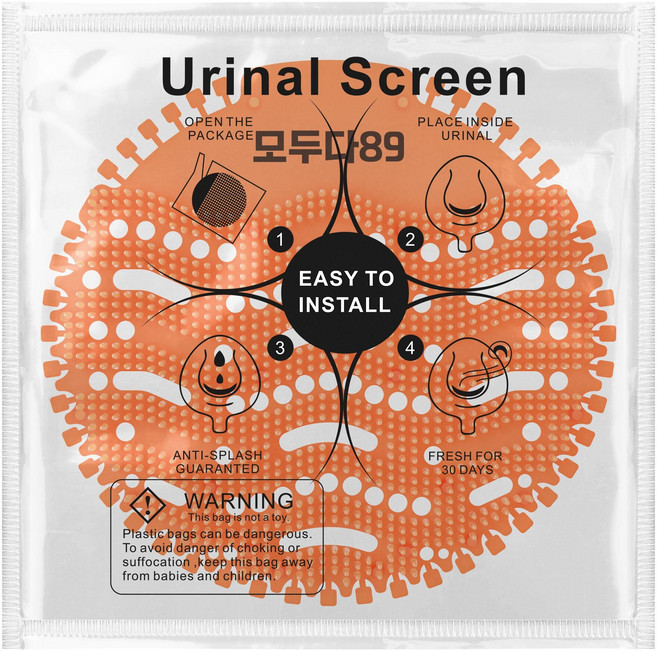 공중화장실 소변기 탈취제 오렌지향 행사 판매, 12개, 45g