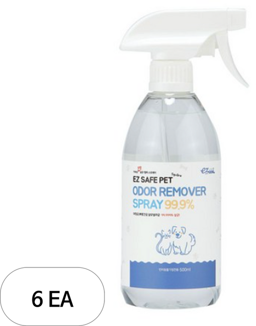 이지세이프펫 스퀘어 반려동물 탈취제 무향, 6개, 500ml