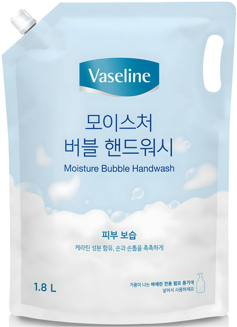 애경바세린 모이스처 버블 핸드워시 리필, 1.8L, 1개