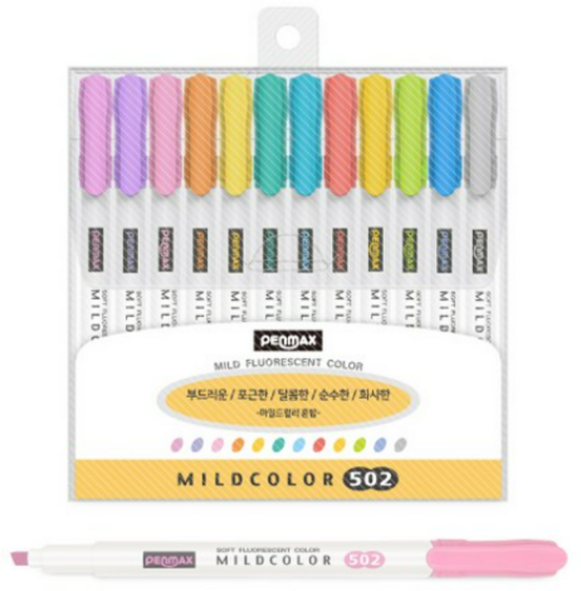 펜맥스 비비드 마일드컬러 형광펜 12색 세트, 혼합, 3세트