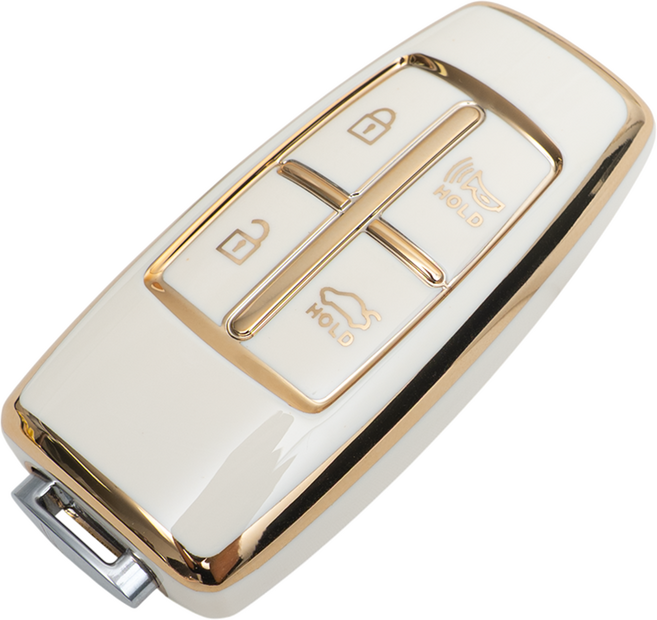 현대 G70 G80 GV70 GV80 GV90 호환 스마트 차 키케이스 키홀더 TPU 키커버 리모컨, TA39-4버튼, 화이트골드