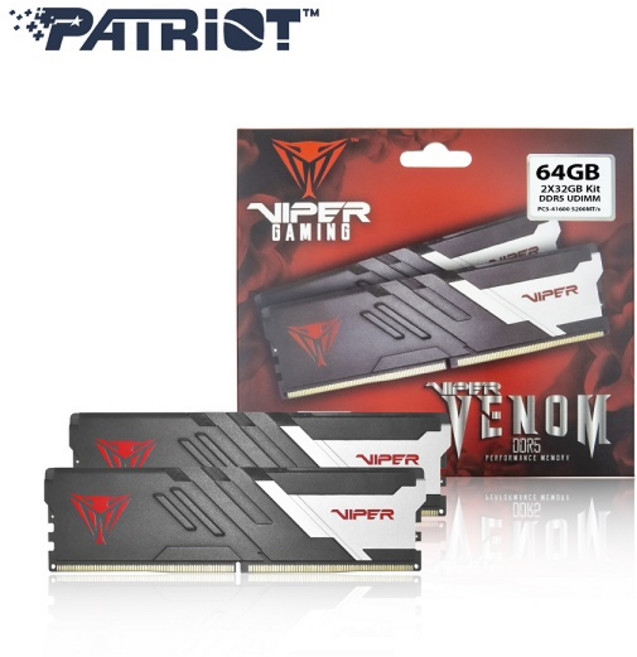 패트리어트 DDR5 64G PC5-41600 CL40 VIPER VENOM 패키지 메모리 (32Gx2) 파인인포, 1개