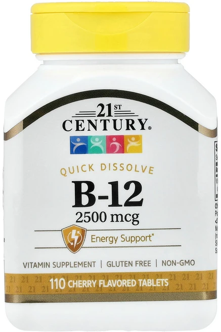 21st Century 21세기 센트리 비타민 B-12 체리 2 500mcg 110 태블릿 영양제, 1개, 110정 - 쿠팡