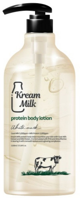 크림밀크 단백질 산양유 바디로션 화이트머스크향, 1.1L, 1개