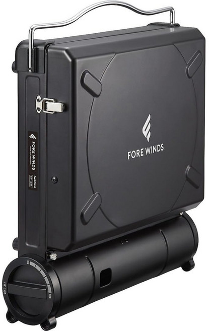 이와타니 FORE WINDS 럭스 캠프 스토브 FW-LS01 가스버너 접이식 카세트 버너 일본제, 블랙