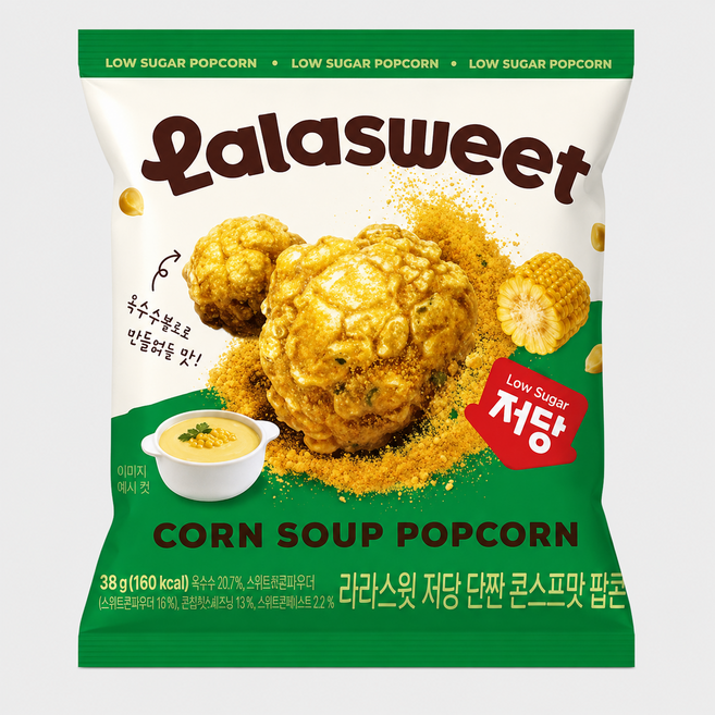 라라스윗 저당 콘스프맛 팝콘, 10개, 38g